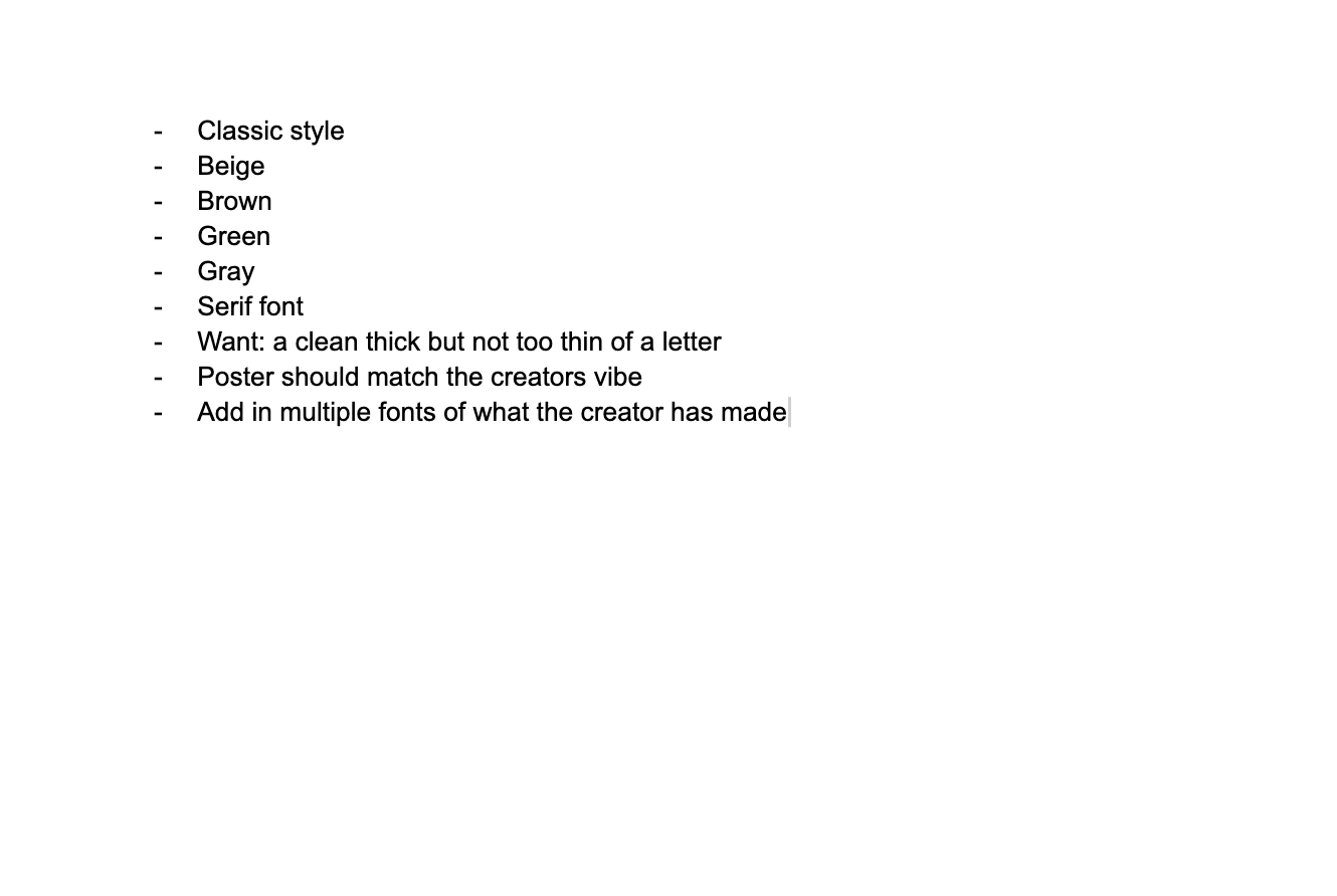 Brainstorming notes