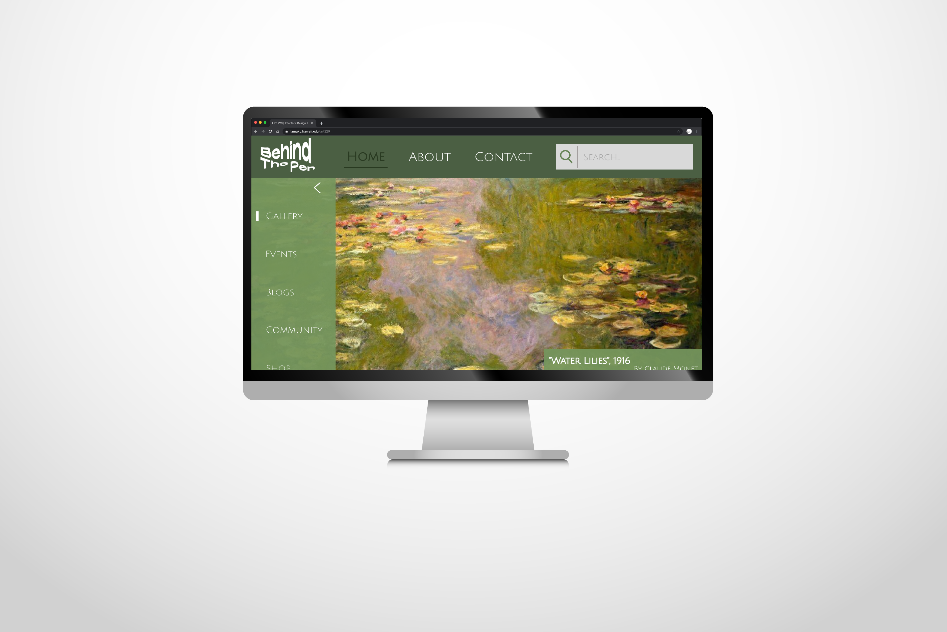 Device mockup on a desktop